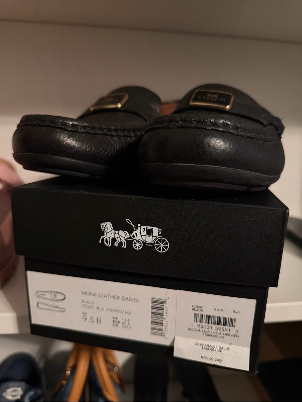 COACH Black Leather Mona Driver Loafers Women’s 9.5 🖤 Pre-Loved - Picture 3 of 9
